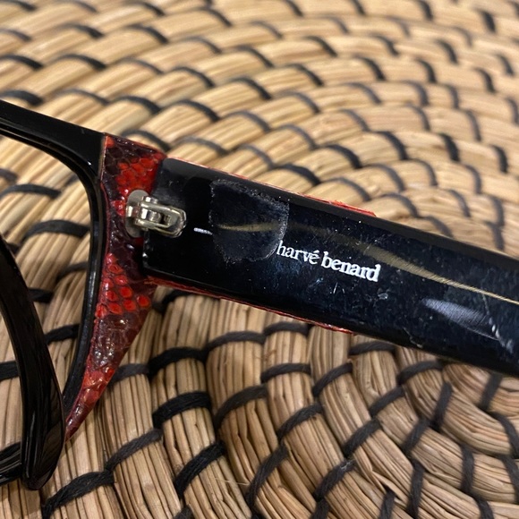 Vintage Harvé Benard 1980’s Red Python Skin Glasses - Picture 5 of 6